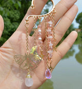 Natural Quartz Crystal Charm Ear Cuffs Sun Moon Single Ear Clip
