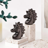 1PC Natural Silvery Obsidian Little Horse Head Crystal Statue