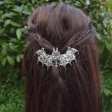 Gothic Floral Bat Hair Barrette Clip