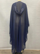 Sparkly Thin Hooded Cloak Cape Dress Stage Performer Cover Up