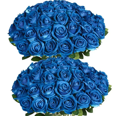 50 Pcs Velvet Roses Artificial Flowers Real Touch Fake Roses Valentine's DIY Wedding Bouquet Home Decor