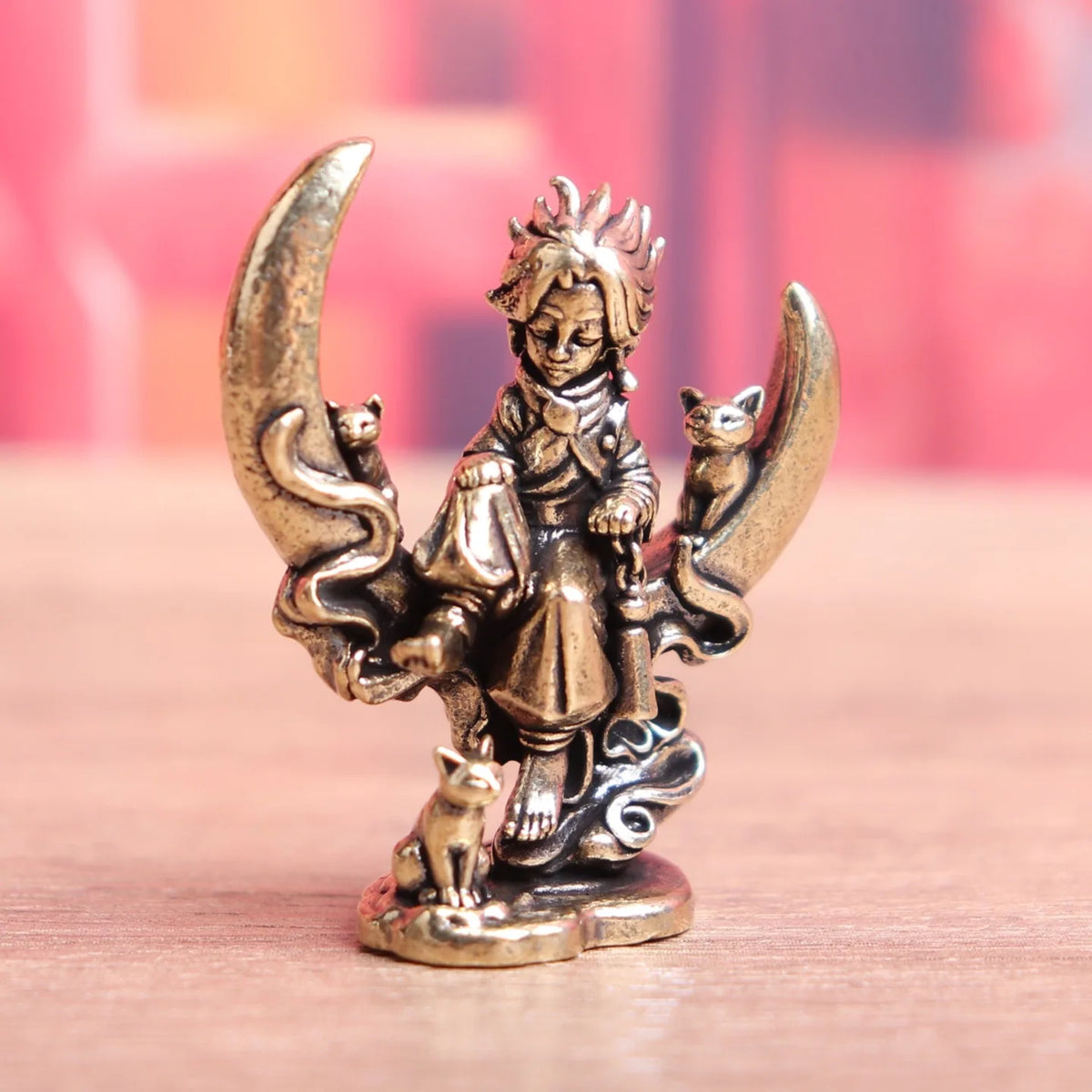 Little Prince Moon Brass Figurine Tea Pet