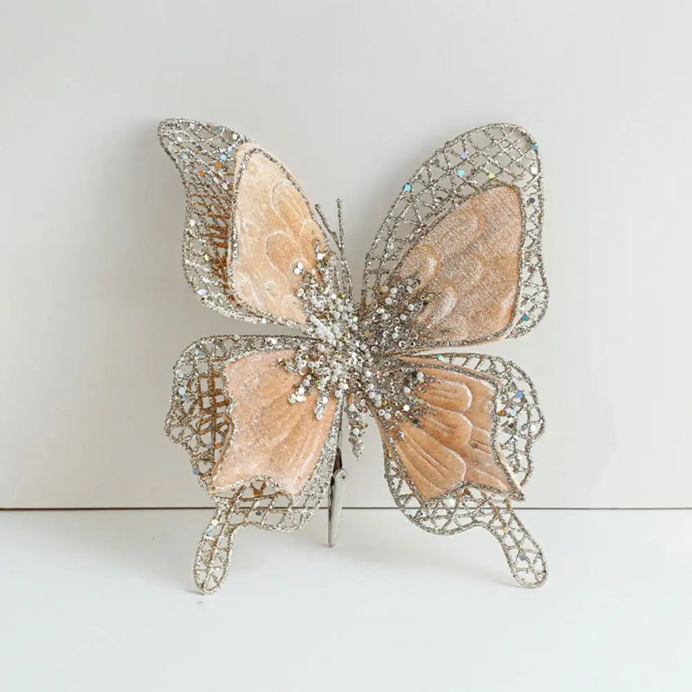 Sparkling Christmas Butterfly Pendant Glitter with Clip Xmas Tree Decoration