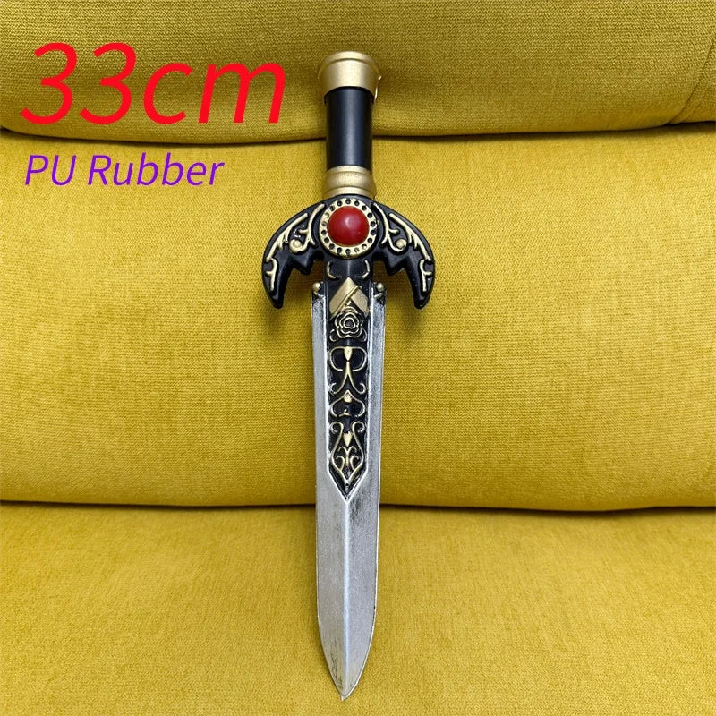 PU Rubber Weapons Knight Dagger Sawtooth Knife Cosplay Prop Sword Safety Role Play
