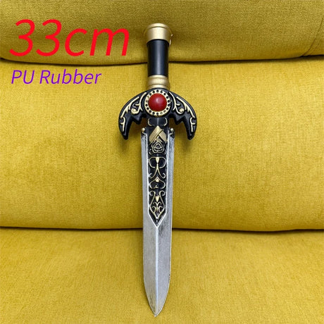 PU Rubber Weapons Knight Dagger Sawtooth Knife Cosplay Prop Sword Safety Role Play