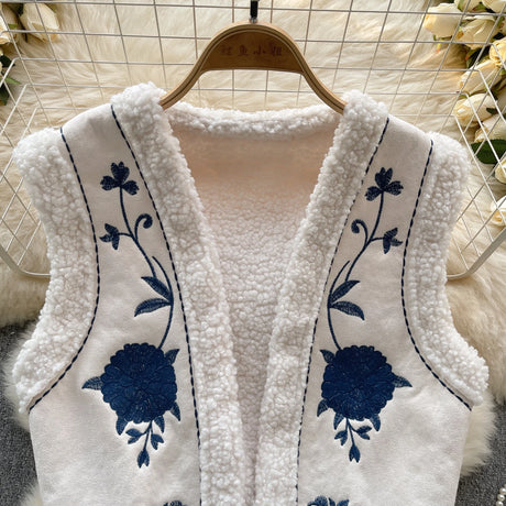 Autumn Winter Folk Vest Embroidered Outerwear