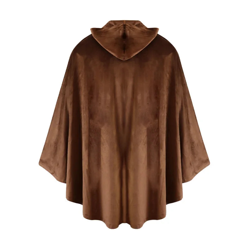 Short Medieval Velvet Capelet Hooded Cloak Renaissance Cape