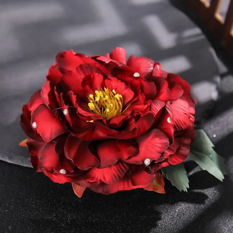 15cm Large Blooming Rose Flower Hair Clip & Brooch