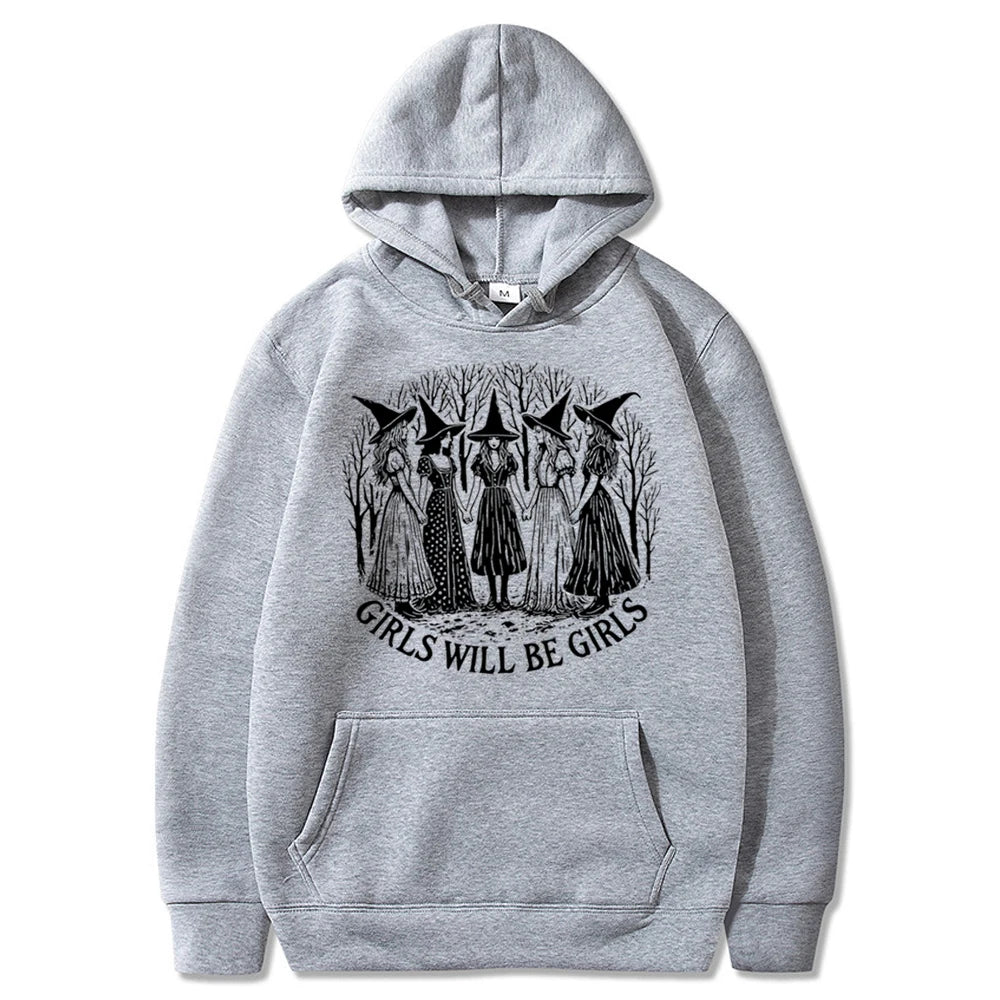 Girls Will Be Girls Witch Sweatshirt Feminist Jumper Pullover