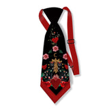 Flower Flaming Heart Necktie Men Women Double Layer Knot-free Ties For Shirt Boy Girls Performance