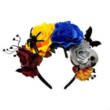 Skull Bat Roses Halloween Theme Flower Hairband