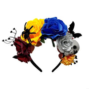 Skull Bat Roses Halloween Theme Flower Hairband