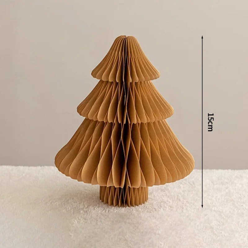 Christmas Paper Honeycomb Decorations Ball Folding Christmas Tree Table 3D Ornaments