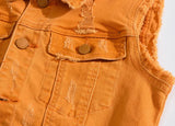 Woodsman Ripped Denim Vests Jackets