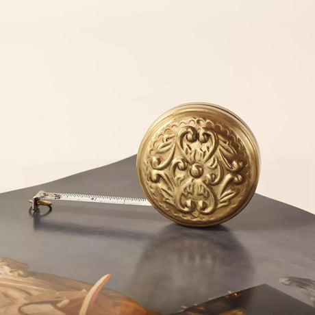 ‌200cm Vintage Brass Embossed Retractable Tape Measure Craft Home Decor