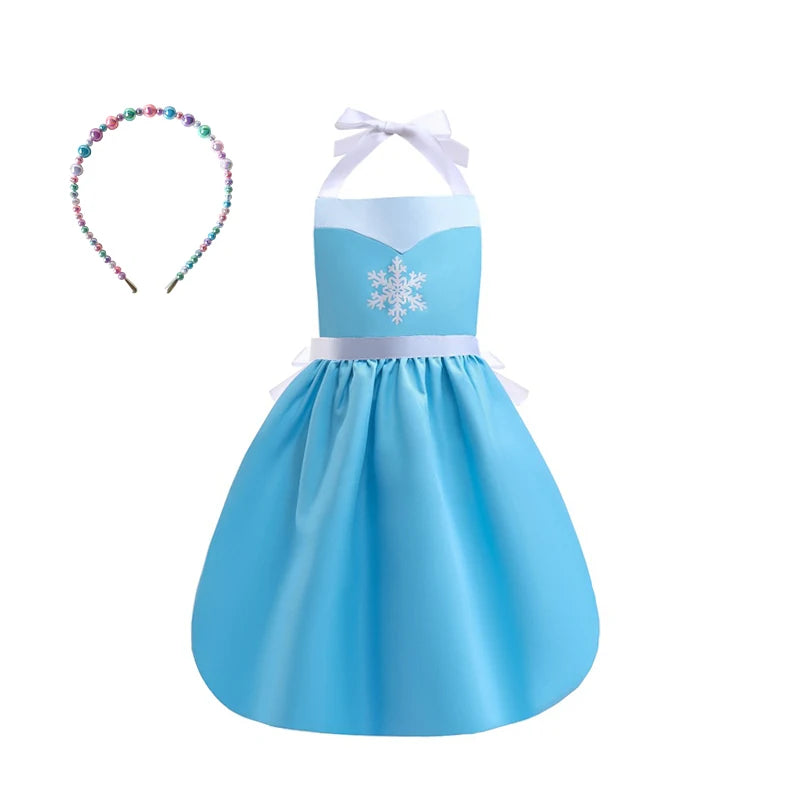 Mother Daughter Matching Clothing Apron Dresses Women Girls Halloween Cosplay Children Princess Coveralls