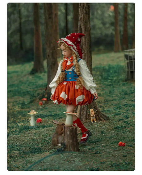 Handmade Little Red Mushroom Costume Set