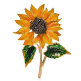 Sunflower Enamel Brooch