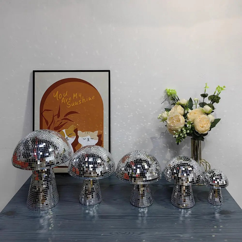 Retro Disco Mushroom Shape Mirror Ball Home Decorations