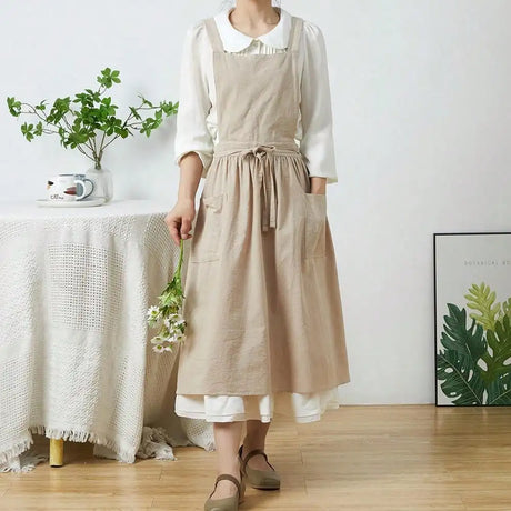 Maker's Apron Cotton Linen Gardening Kitchen Pinafore Aprons