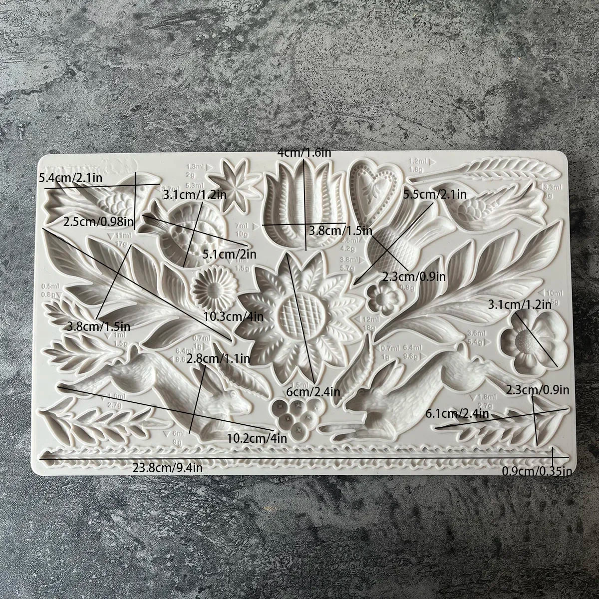 Woodland Flowers and Friends Silicone Mould