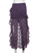 Lace Skirts Irregular Hem Multi-Layered Ruffles