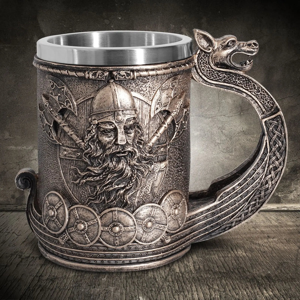 Viking Tree of Life Beer Mug Stainless Steel