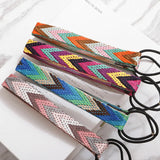 Boho Colourful Braided Headbands Vintage Non Slip Elastic Hairband Hair Accessories
