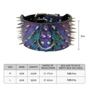 ROAWRRR Dragon Laser Leather Ultra-wide Small and Medium Dog Collar Pet Accessories
