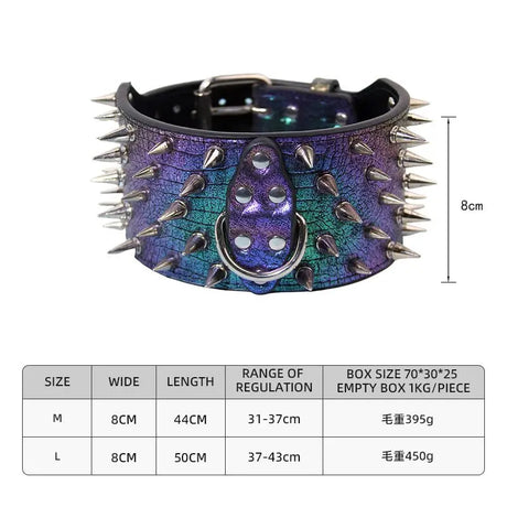 ROAWRRR Dragon Laser Leather Ultra-wide Small and Medium Dog Collar Pet Accessories