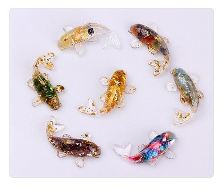 Pretty Koi Fish Ornaments Natural Crystal Decor