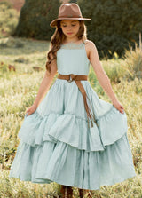 Ruffled Layers Girls Photoshoot Maxi Dresses