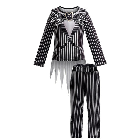 Children's Halloween Cosplay Nightmare Before Christmas Costumes Kids Girls Sally Dress Boys Skeleton Jack Clothing Set