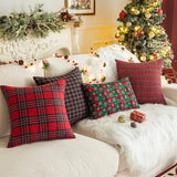 Christmas Plaid Cushion Pillow Covers Plush Pillows for Couch Sofa Living Room Decoration Nordic Home Decor