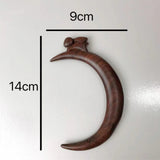 Wooden Hair Sticks Moon Shaped Cute Rabbit Designs Handmade Hair Accessory