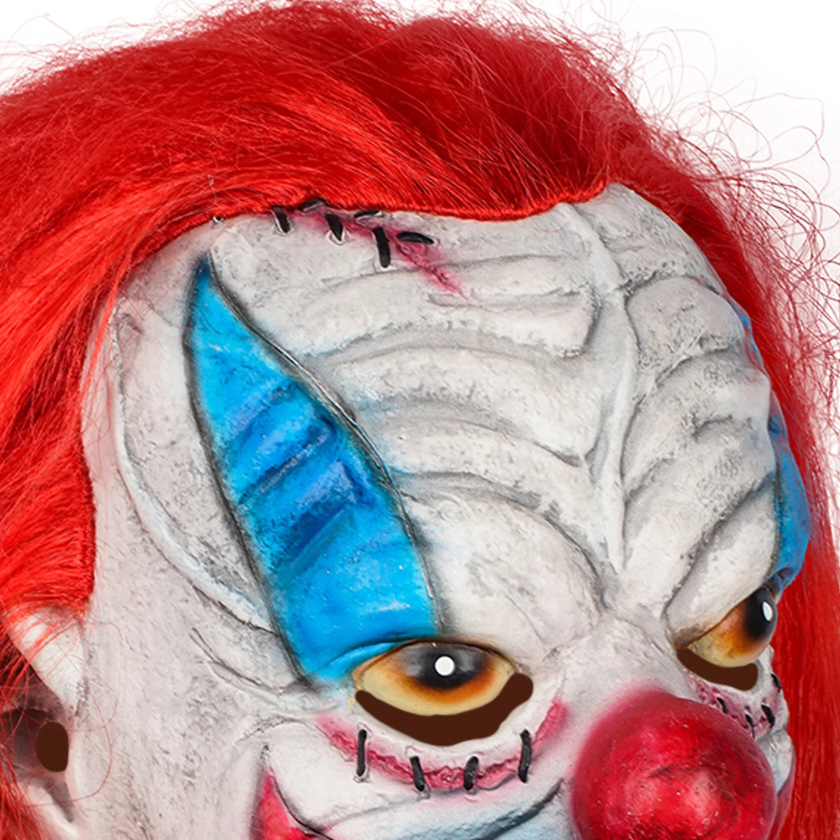 Horror Red-Haired Clown Latex Mask Halloween Props Costumes