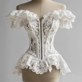 French Lace Ruffle Corset