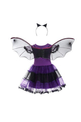 Girls Witch Outfit Halloween Party Costumes for Kids Dress Up With Bag Hat Wand