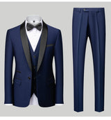 Mens Tuxedo Three Piece Suit Blazer with Trousers and Vest