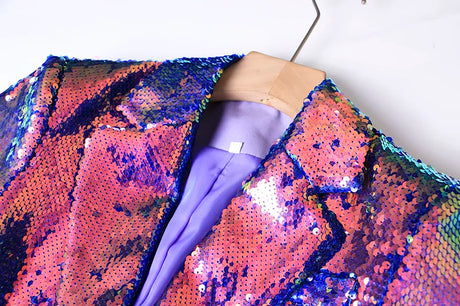 Purple Sequins Women's Blazer