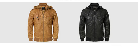 Woodsman PU Leather Jacket Cashmere Fleece Lined Hoodies