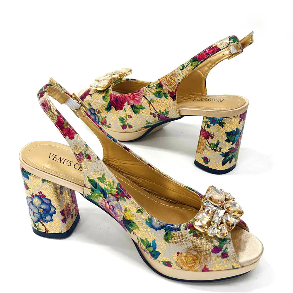 Spring Garden Party Shoes And Matching Bag Set