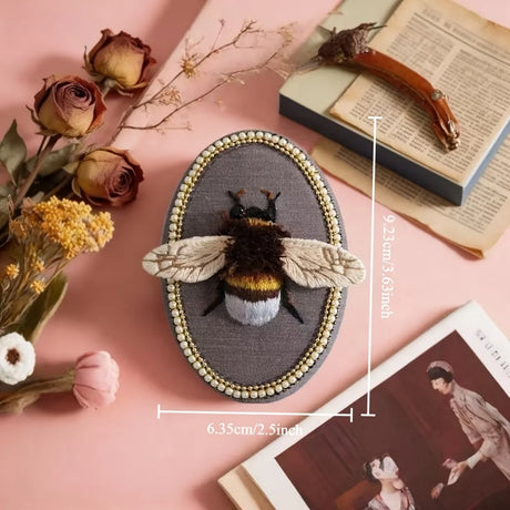 3D Bee Embroidery Kit for Beginners DIY Craft Pack
