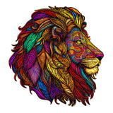 King of the Jungle Lion Wooden Jigsaw Puzzle Irregular Shaped Pieces