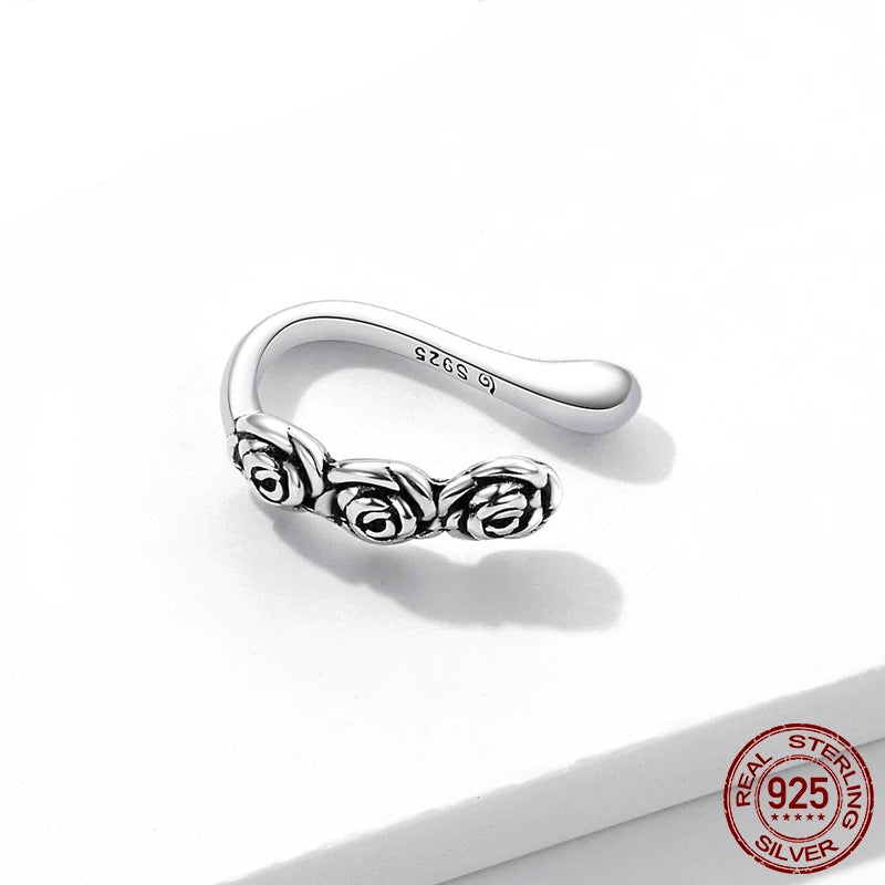 925 Sterling Silver Rose Dragonfly Ear Clips