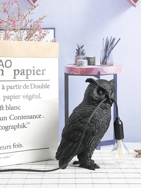 Owl Table Lamp Dark Academia Home Decor