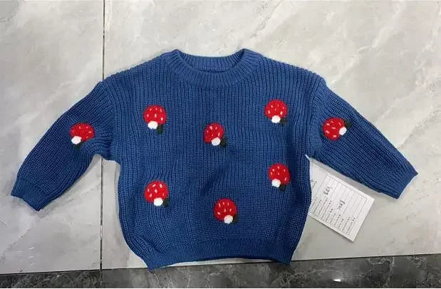 Childrens' Embroidered Mushroom Sweater