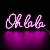 LED Neon Signs Oh la la Pink USB Night Light Wall Art Room Decor Lamp