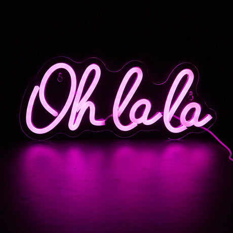 LED Neon Signs Oh la la Pink USB Night Light Wall Art Room Decor Lamp