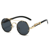 Round Retro Cape Sunglasses Double Bridge